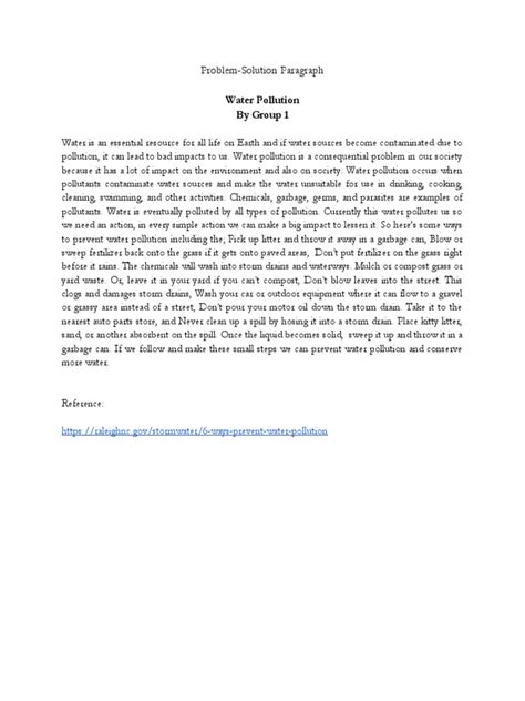 Problem-Solution Paragraph | PDF