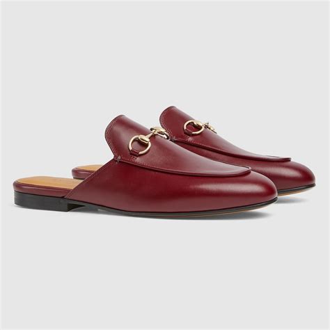 Women's Princetown slipper in Rosso Ancora leather | GUCCI® NO