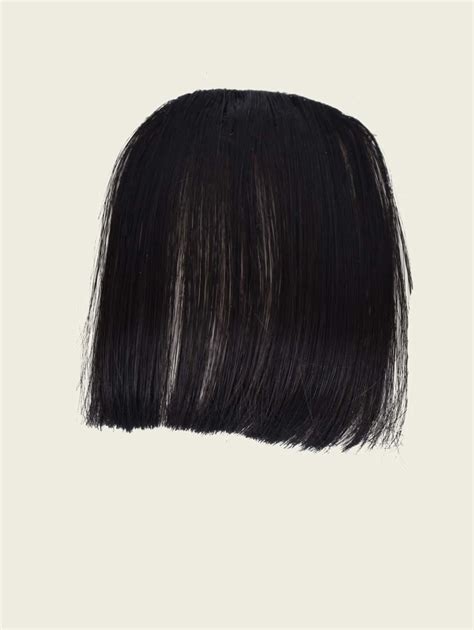 Kein Koteletten-Pony-Haarteil, schwarz, flach, ordentlich, Air-Bangs ...