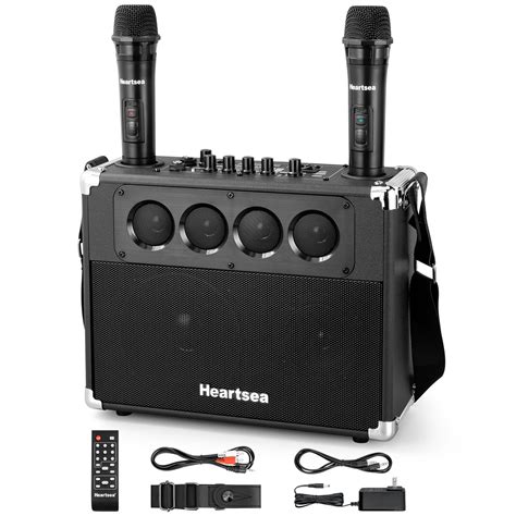 Heartseakaraoke Machine With 2 Wireless Microphones For Adults And Kids ...