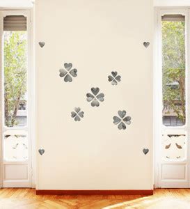 Sticker Hub 47 cm Flower Design Acrylic 3D Mirror Wall Sticker (Silver ...