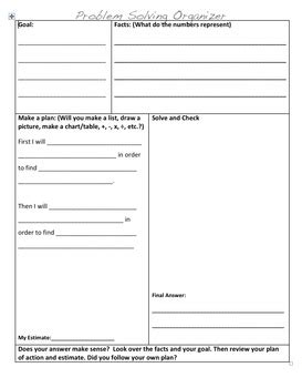 Problem Solving Graphic Organizer ES 的图像结果