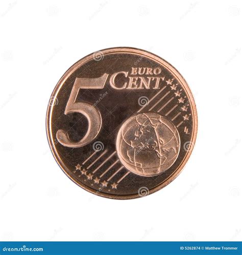 Five Euro Cent Coin stock photo. Image of isolated, background - 5262874