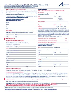 Fillable Online Athena Diagnostics Neurology Client Test Requisition ...