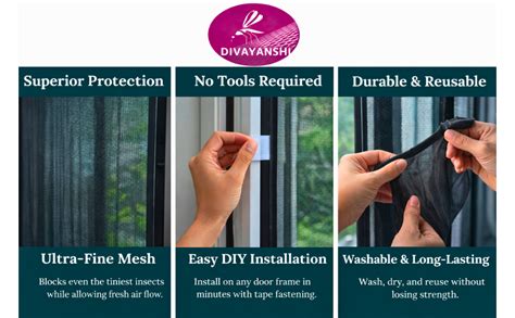 Divayanshi Mosquito Net for Door 100x210 cm | Magnetic Fly Mesh Curtain ...