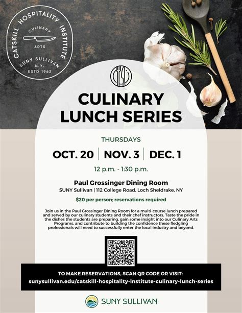 Catskill Hospitality Institute Culinary Lunch Series - SUNY Sullivan