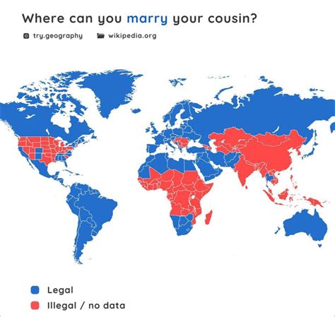 Where can you marry your cousin? by try.geography - Maps on the Web