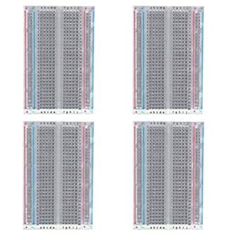 Oiyagai 4 Pieces Transparent Mini Solderless Plastic Pegboard 400 Cable ...