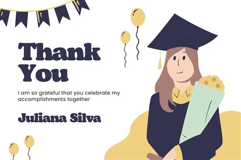 Graduation Thank You Card Template Graduation Thank You Card