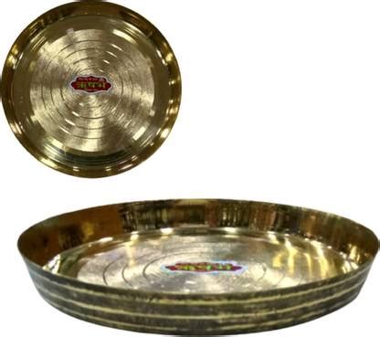 Sambhavnath 100% Pure Brass Lunch / Pooja Plate / Original Pital Thali ...