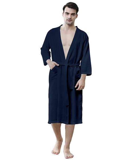 Waffle Robes for Men Long, Mens Soft Lightweight Summer Robes/Bathrobes ...