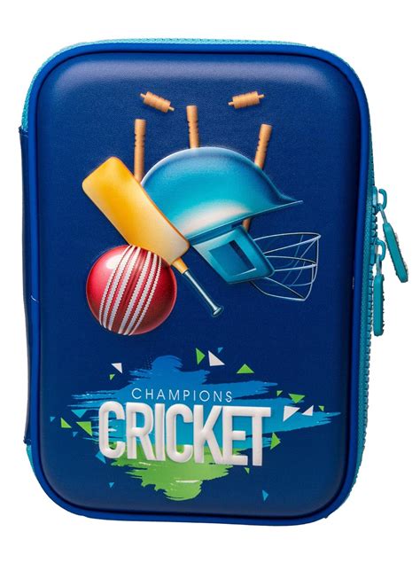 Ofsign Embossed Champion Sports Cricket Art Design Pencil Pouch with ...