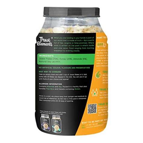 True Elements Jowar Flakes With Honey & Almonds 750g - Gluten Free ...