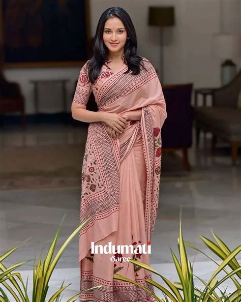 INDUMATISAREE Rosy Rani - Rani Pink Linen Saree with Matching Blouse ...