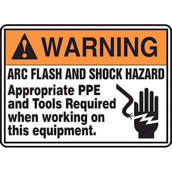 Accuform MELC361VA Safety Sign, Arc Flash And Shock Hazard, PPE ...