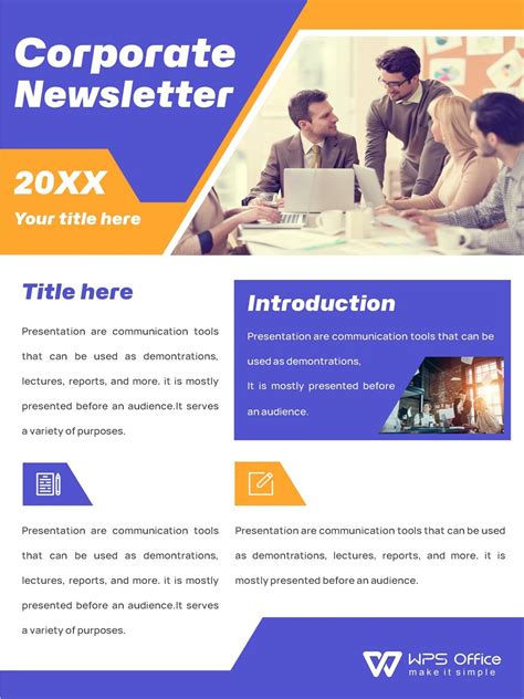 WORD of Blue corporate newsletter.docx | WPS Free Templates