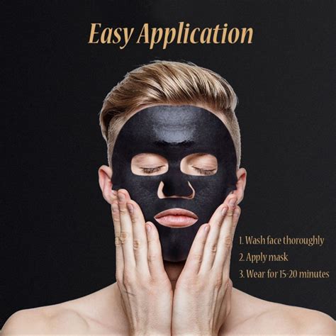 Black Face Mask for Men – Bamboo Charcoal with aloe and algae. Anti ...