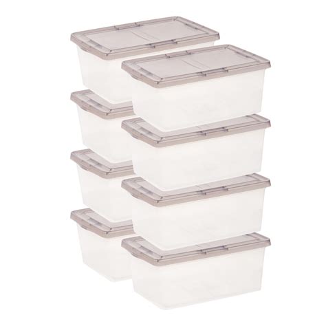 IRIS 8 -Pack Snap top plastic storage box Medium 4.3 -Gallons ( 17 ...