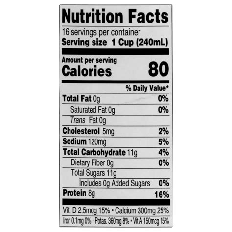 Skim Milk Nutrition Facts Label | Besto Blog