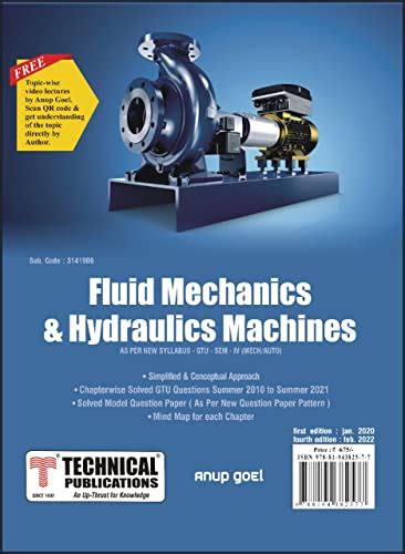 Buy Fluid Mechanics & Hydraulics Machines for GTU University (IV- MECH ...