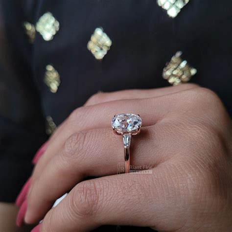Buy Elongated Cushion Cut Diamond Engagement Ring Online - Riant Fine ...