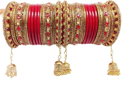 Buy TUKU'S WORLD MUZAFFARPUR FAMOUS LAH/LAC DULAHAN LAHTHI (BANGLE) RED ...