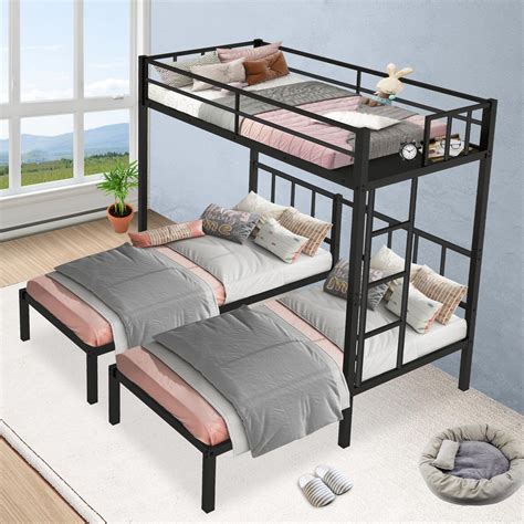 Amazon.com: INCLAKE Triple Bunk Bed, Metal Twin Over Twin & Twin Bunk ...