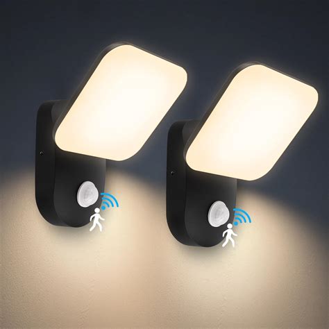T-SUN Dusk Till Dawn Outdoor Lights, 2 Packs 18W Modern Motion Sensor ...