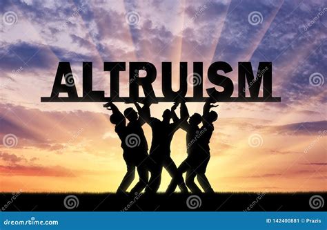 Group of Altruistic Men Hold the Big Word Altruism Stock Image - Image ...