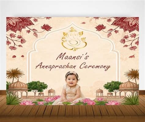 Custom Annaprashan Decoration Backdrop – Personalized Baby Name & Date ...
