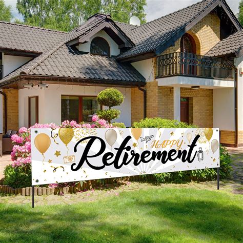 Buy Happy Retirement Banner Horizontal Large Happy Retirement Sign ...