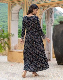 Black Fully Flared Rayon Party Wear Kurti – South India Shopping Mall