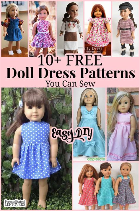 10 FREE Dress Patterns for 18" Dolls - Premeditated Leftovers™