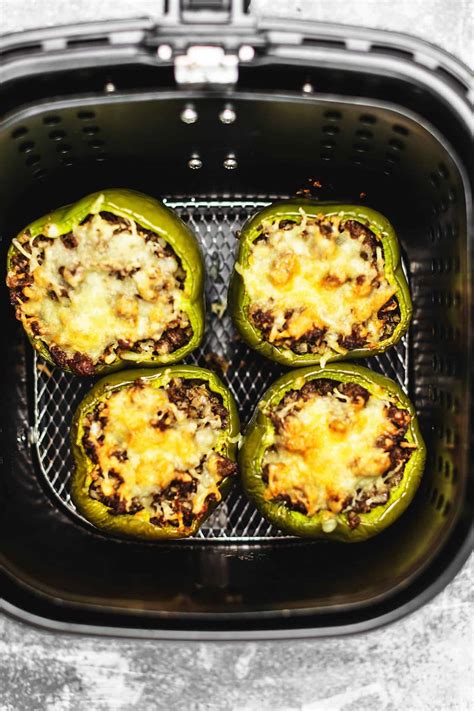 Air Fryer Stuffed Peppers • Low Carb with Jennifer