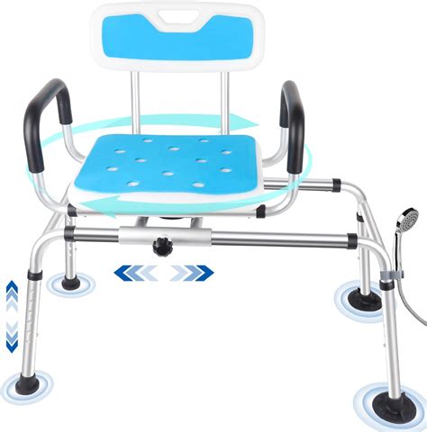 Amazon.com: VOCIC Sliding Shower Chair with Swivel Seat, Swivel Tub ...