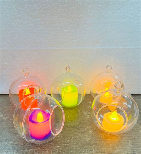 LAMANSH Acrylic Round Ball Shape Tealight Candle holder Planter Hangin ...