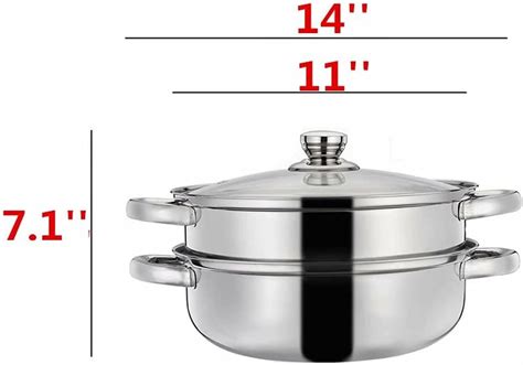 Buy Yamde 2 Piece Stainless Steel Stack and Steam Pot Set - and Lid ...
