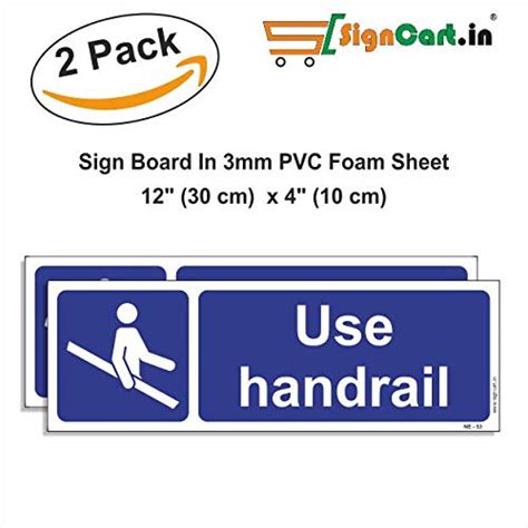 signcart - Use Hand Rail (Pack of 2) Sign in 3mm PVC Foam Sheet ...