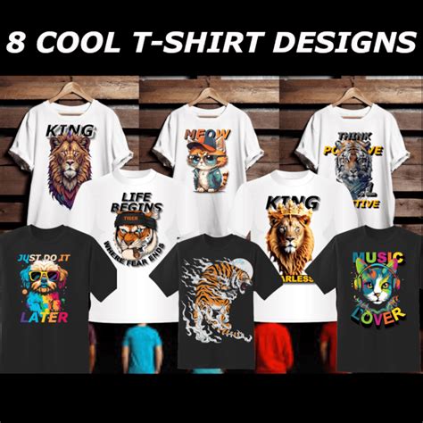 8 COOL T-SHIRT DESIGNS BUNDLES PNG COLLECTION – MasterBundles