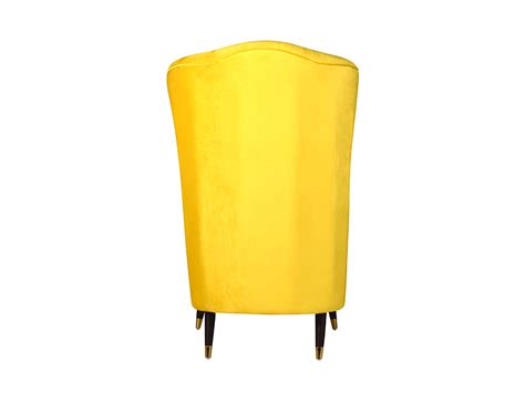 Buy Milo High Back Wing Chair Premium Suede Yellow Fabric - GetMyCouch