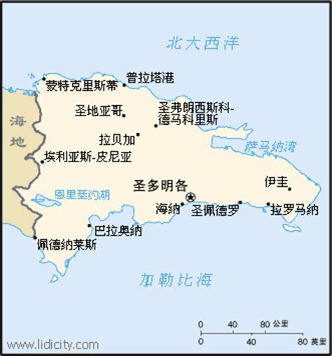 多米尼加共和国地图