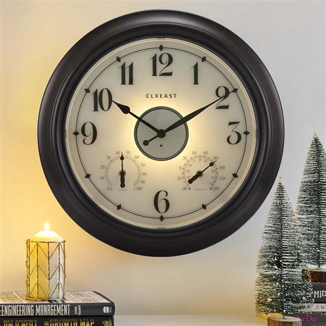 Illuminated Indoor Outdoor Clocks Waterproof 18 inch with Smart Night ...