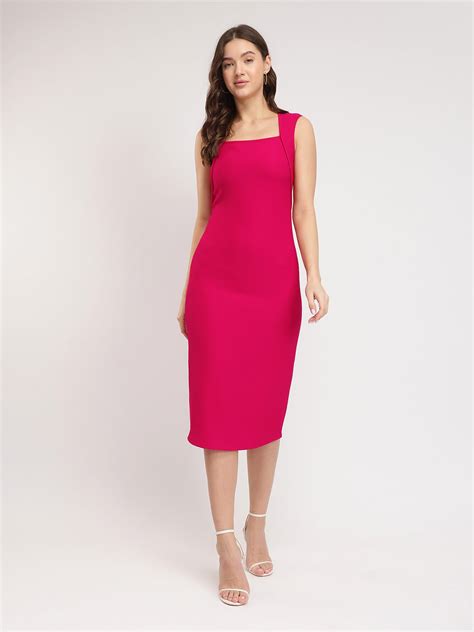 Buy Fuchsia Bodycon Knitted Dress Online | FableStreet