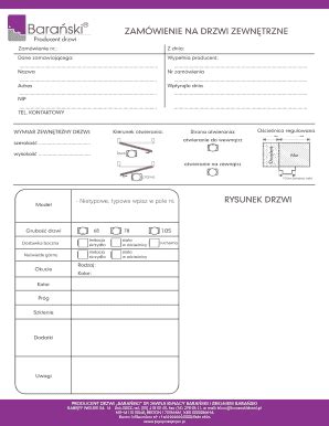 Fillable Online baranskidrzwi Zamowienie drzwi zewnetrzne 2015 ...