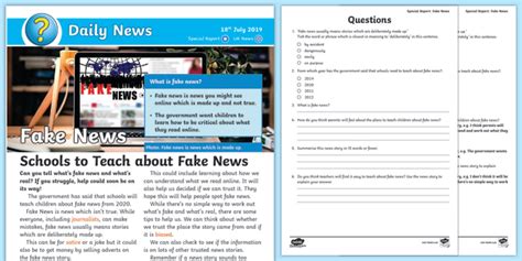 What is Fake News? - Examples for Children - Twinkl