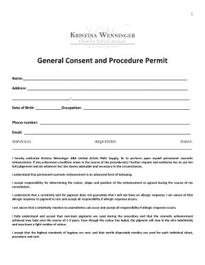 General Consent And Procedure Permit - Fill and Sign Printable Template ...