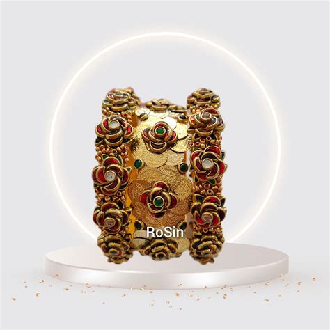 Rose coin bangles set – Rosin