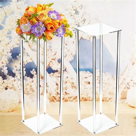 Buy Transparent Acrylic Flower Stand Vase Column Stand,Tabletop Display ...