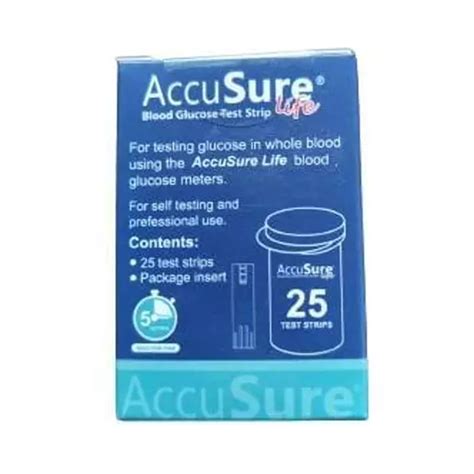 AccuSure Life Glucometer with 25 Strips - Cureka