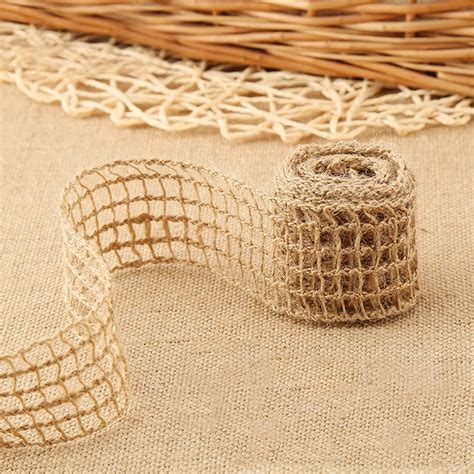 Amazon.com: Knitgrip White Mesh Burlap Ribbon Rustic Jute Open Weave ...